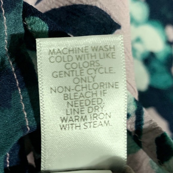 J.Jill Mauve Beautiful Blossoms Blouse Size XS Floral Ruffle Sleeve Tie Neck NEW - Picture 6 of 12